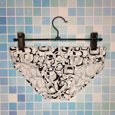 Men's Print Triangle Swimwear, Sexy Low Waist Shorts