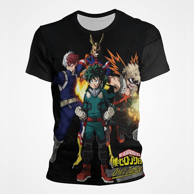 Hero Academy Printed Casual Men's Polyester T-Shirt