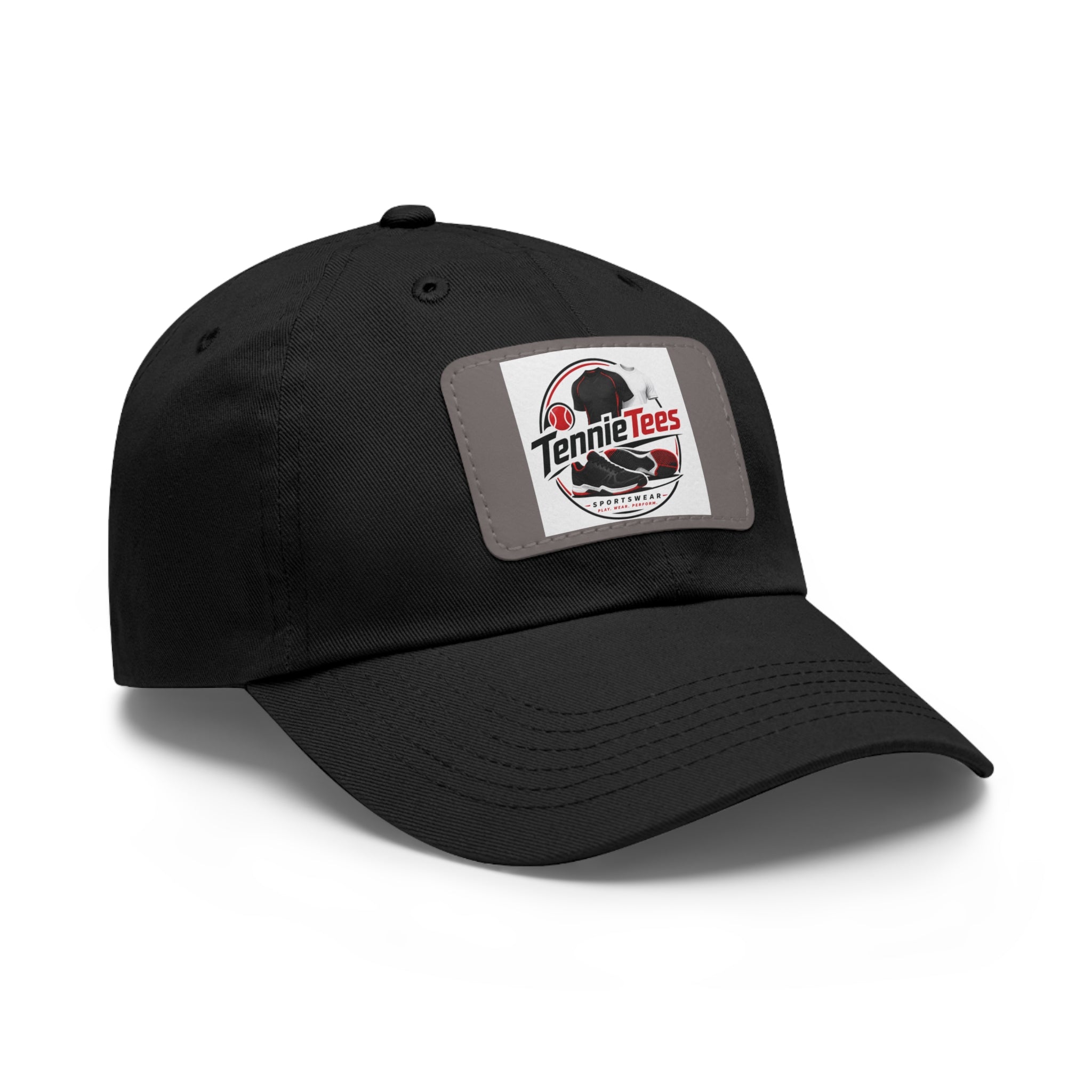 Leather Patch Dad Hat — Tennie Tees Logo Baseball Cap