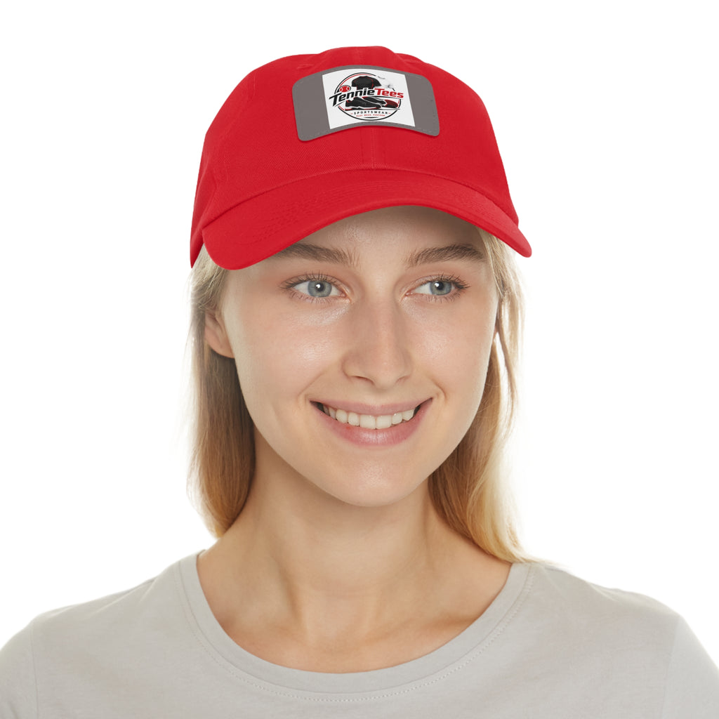 Leather Patch Dad Hat — Tennie Tees Logo Baseball Cap