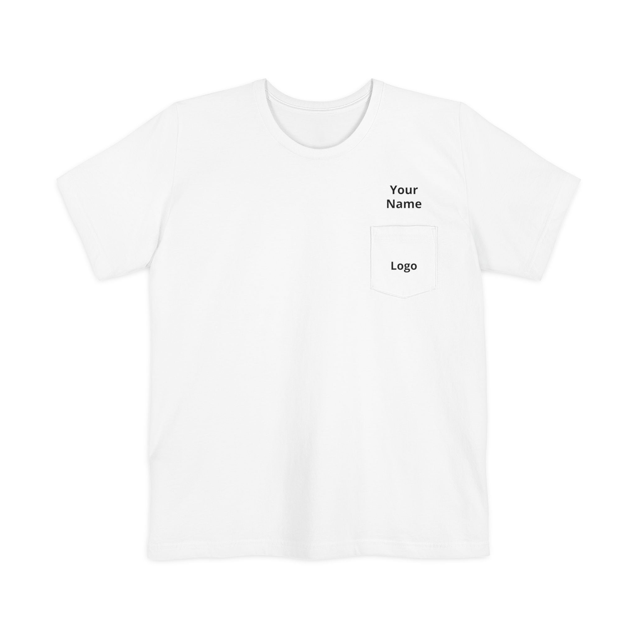 Pocket T-Shirt — Custom Name & Logo Tee with Back QR/Logo Print