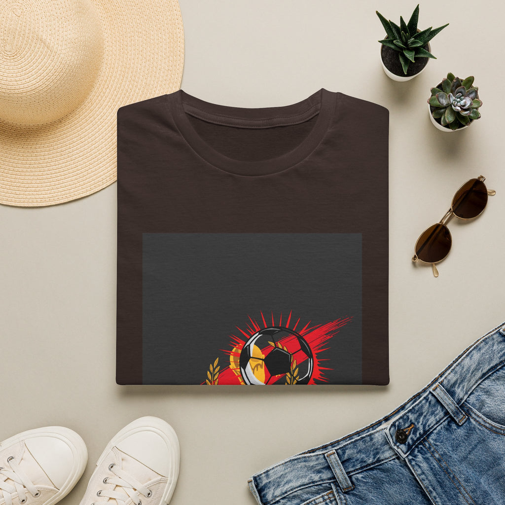 Soccer Flame Graphic T-Shirt — Vintage Ball & Red Streaks