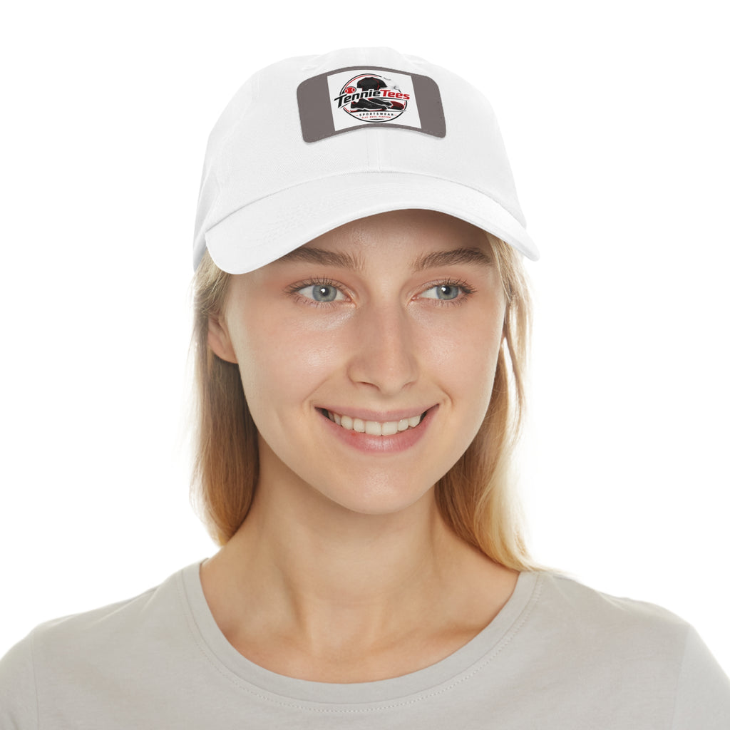 Leather Patch Dad Hat — Tennie Tees Logo Baseball Cap