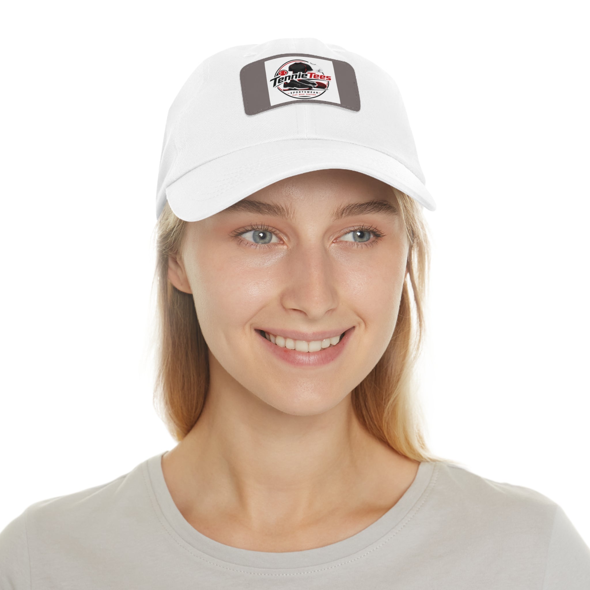 Leather Patch Dad Hat — Tennie Tees Logo Baseball Cap