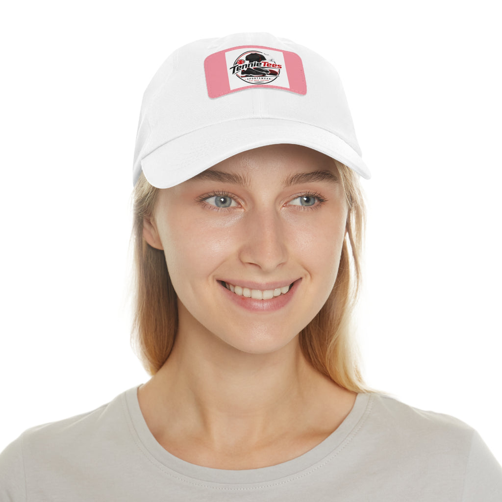 Leather Patch Dad Hat — Tennie Tees Logo Baseball Cap