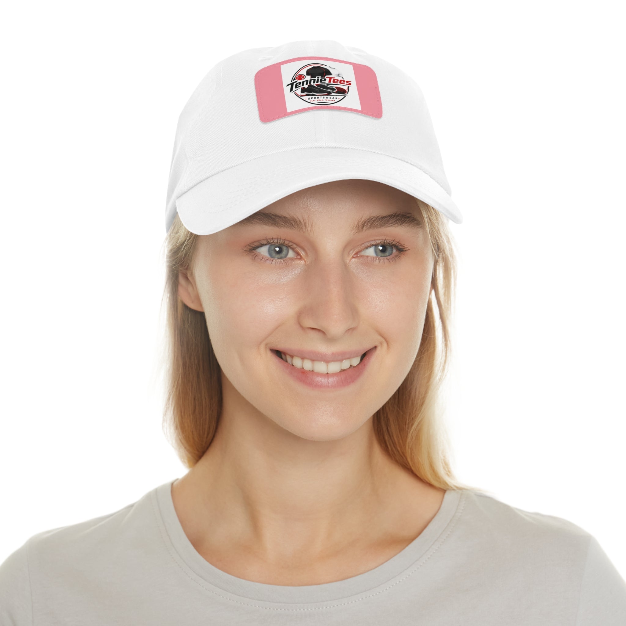 Leather Patch Dad Hat — Tennie Tees Logo Baseball Cap