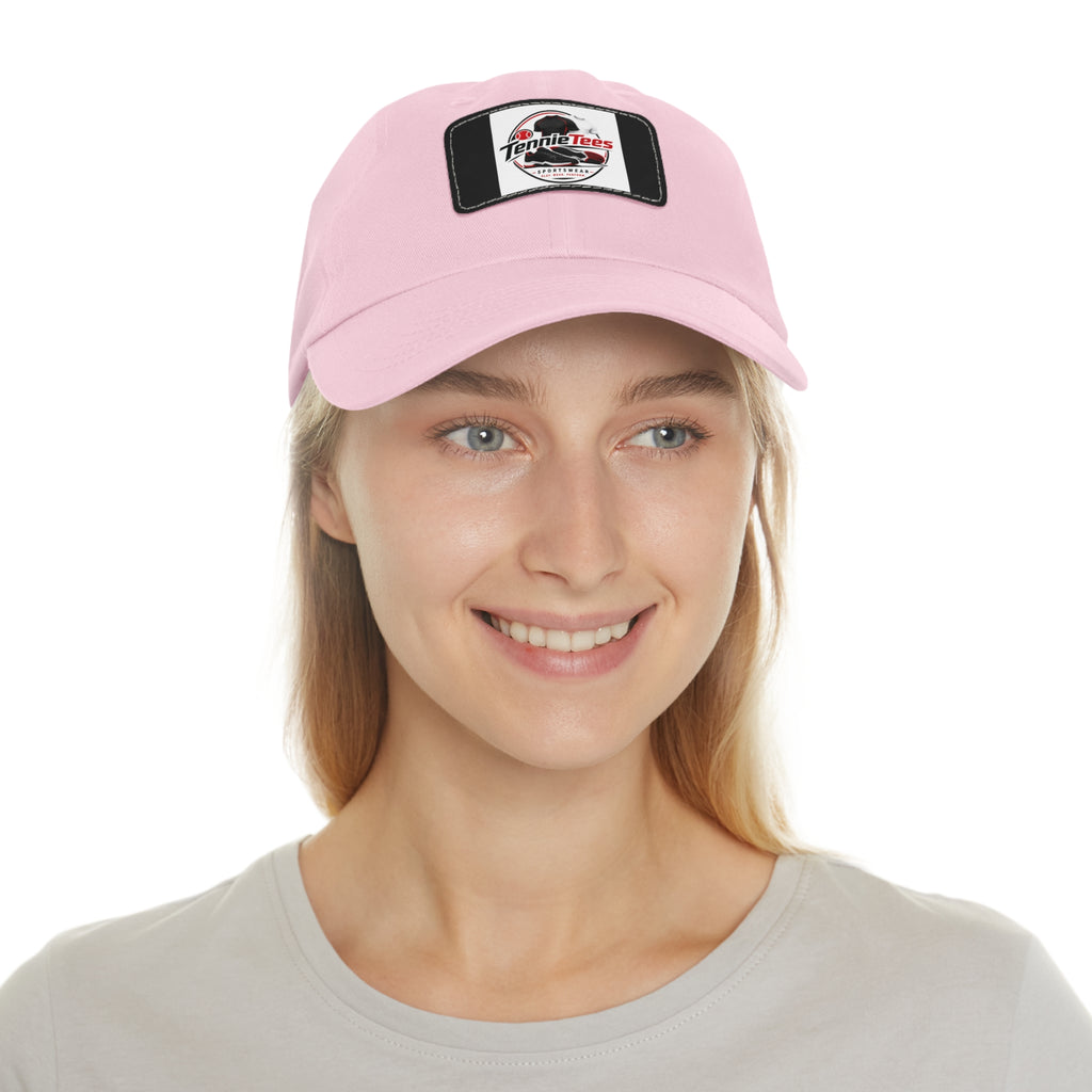 Leather Patch Dad Hat — Tennie Tees Logo Baseball Cap
