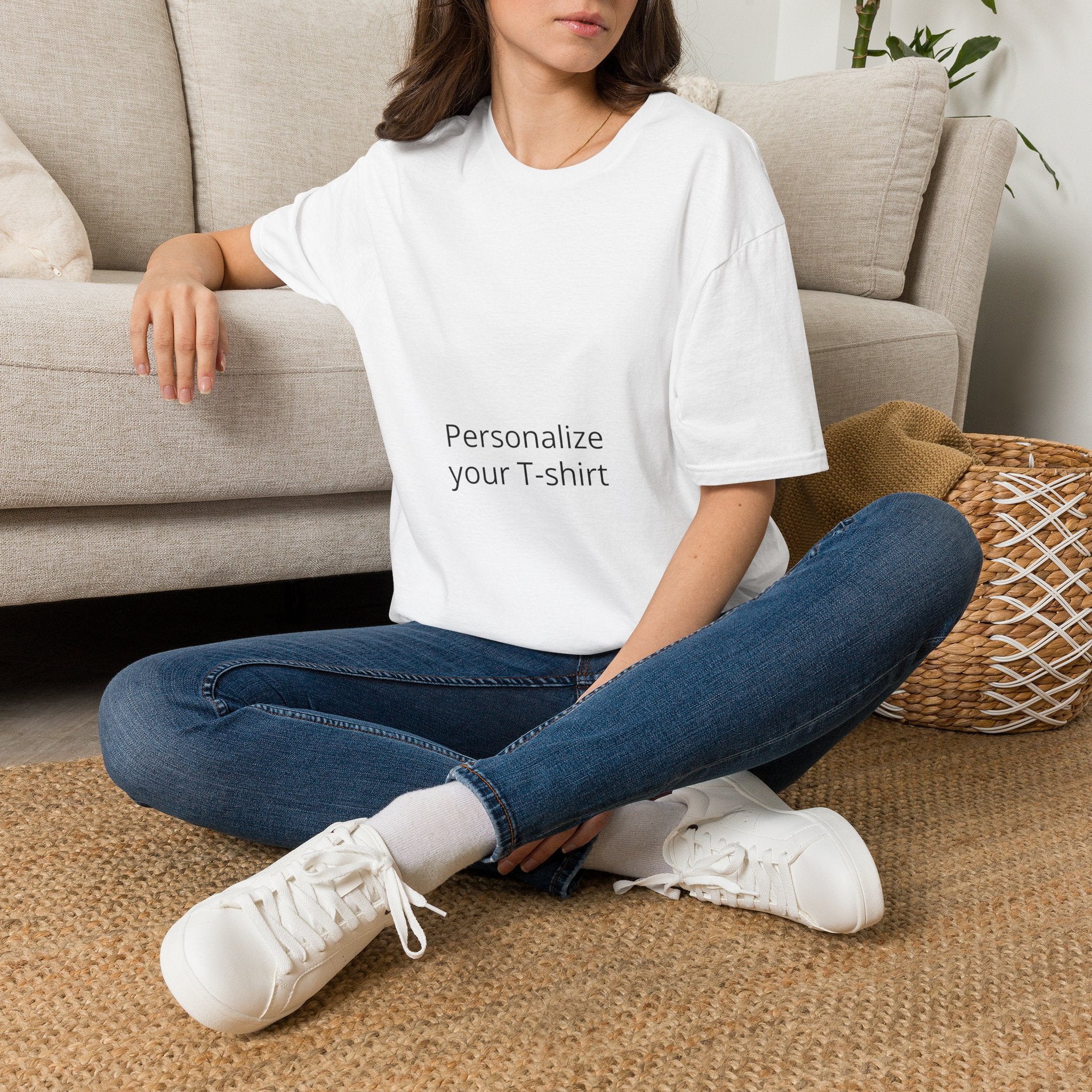 T-Shirt — Personalized Minimalist White Tee (Custom Text Option)