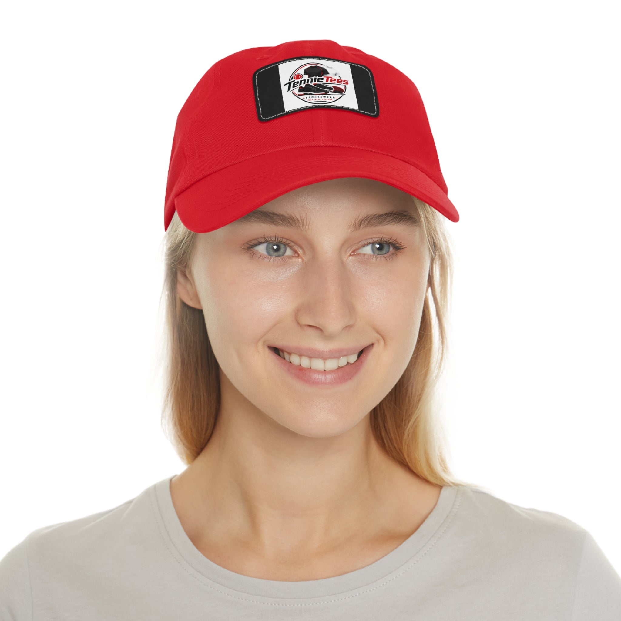 Leather Patch Dad Hat — Tennie Tees Logo Baseball Cap