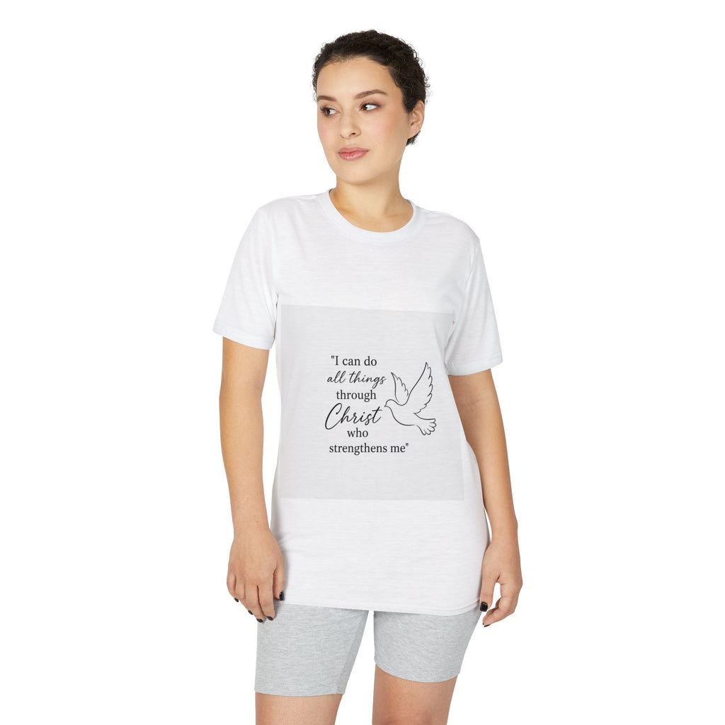 Christian Dove T-Shirt — "I can do all things through Christ who strengthens me" Inspirational Faith Tee