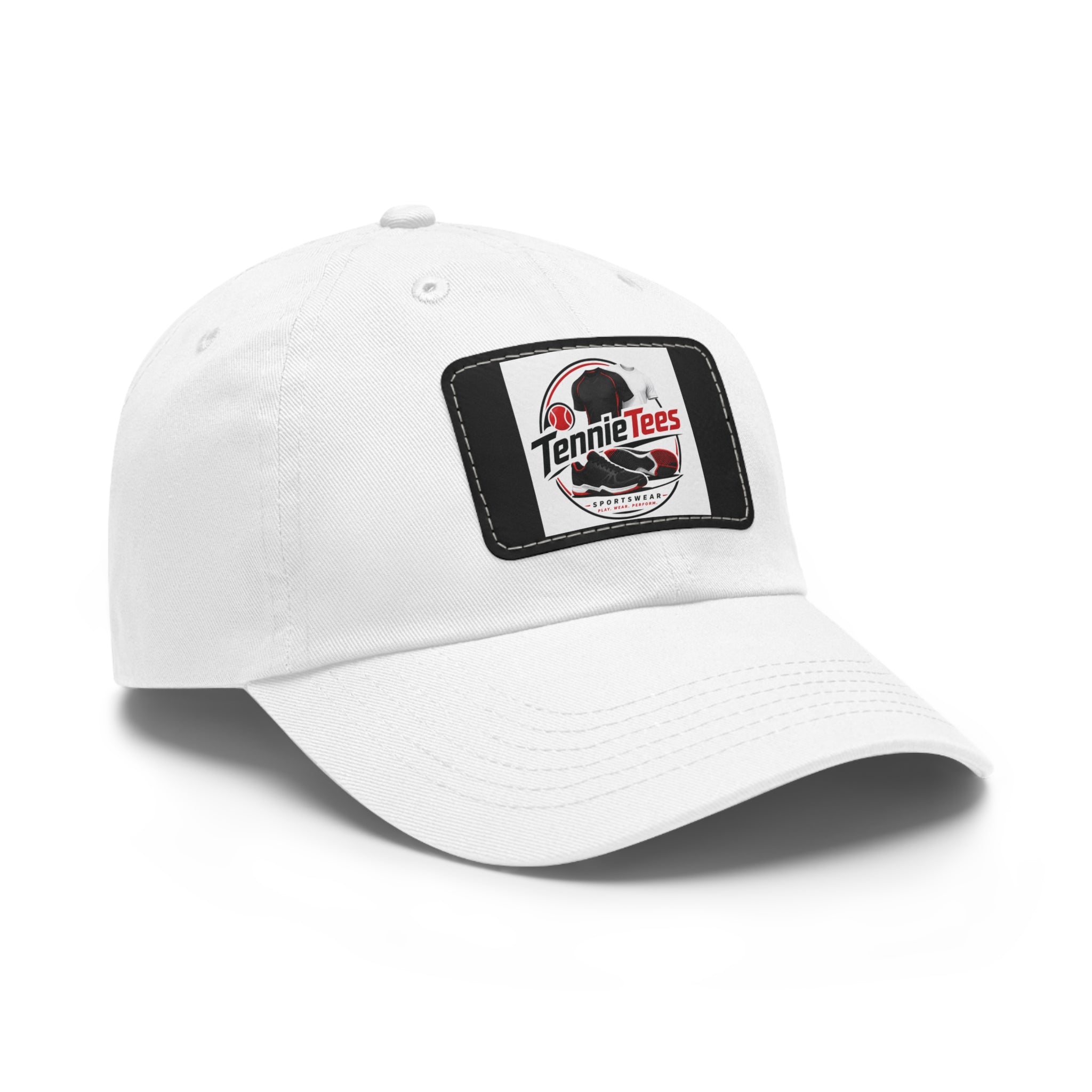 Leather Patch Dad Hat — Tennie Tees Logo Baseball Cap