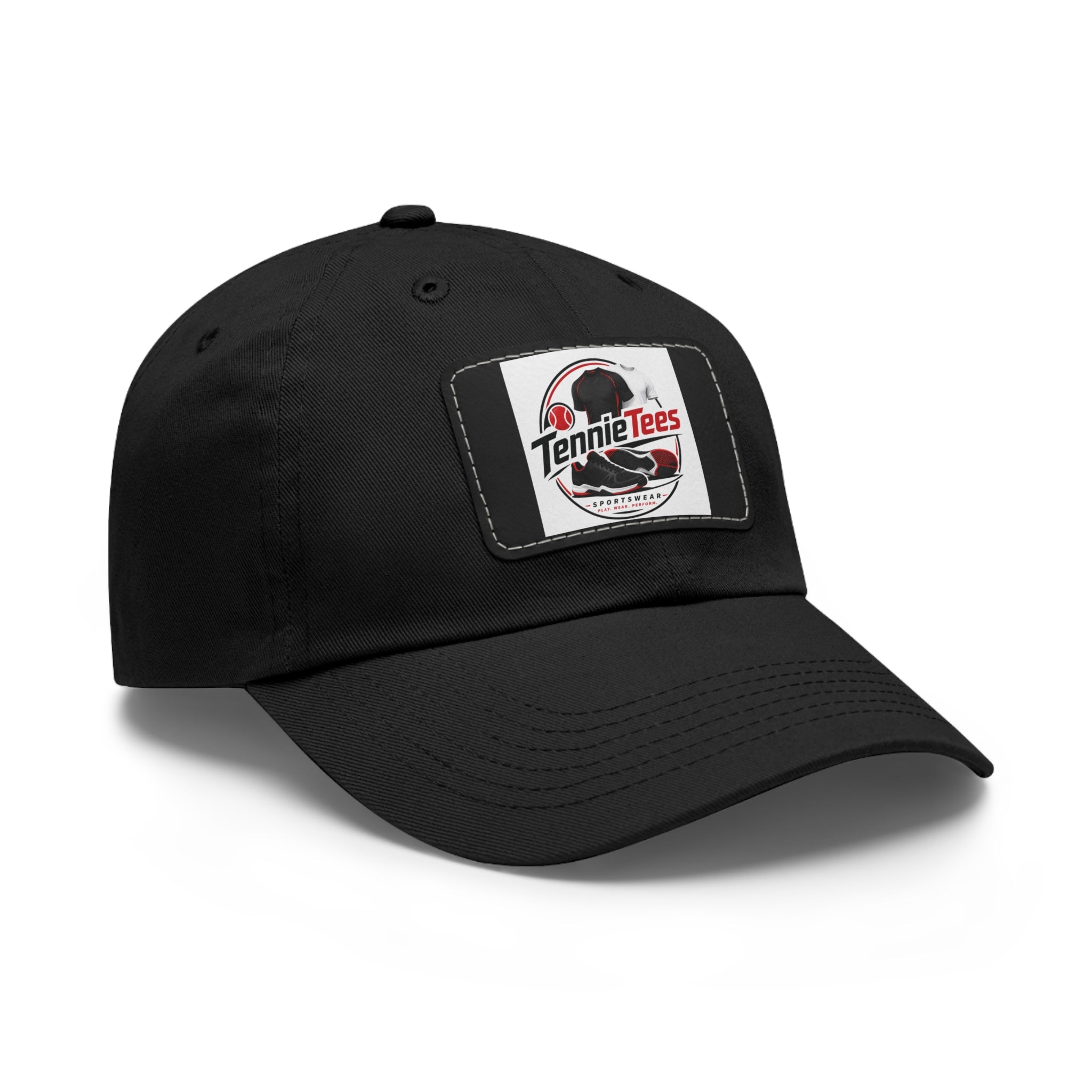 Leather Patch Dad Hat — Tennie Tees Logo Baseball Cap