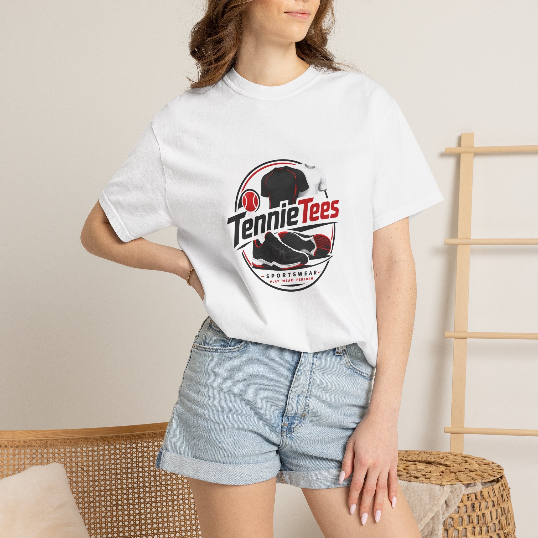 TennieTees Sportswear T-Shirt — Tennis Logo Tee with QR Scan 'TennieTees'