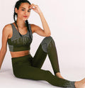 Fashion Print Yoga Outfit with Moisture-Wicking Pants