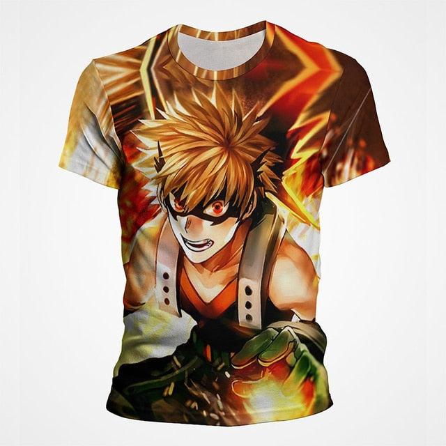 Hero Academy Printed Casual Men's Polyester T-Shirt