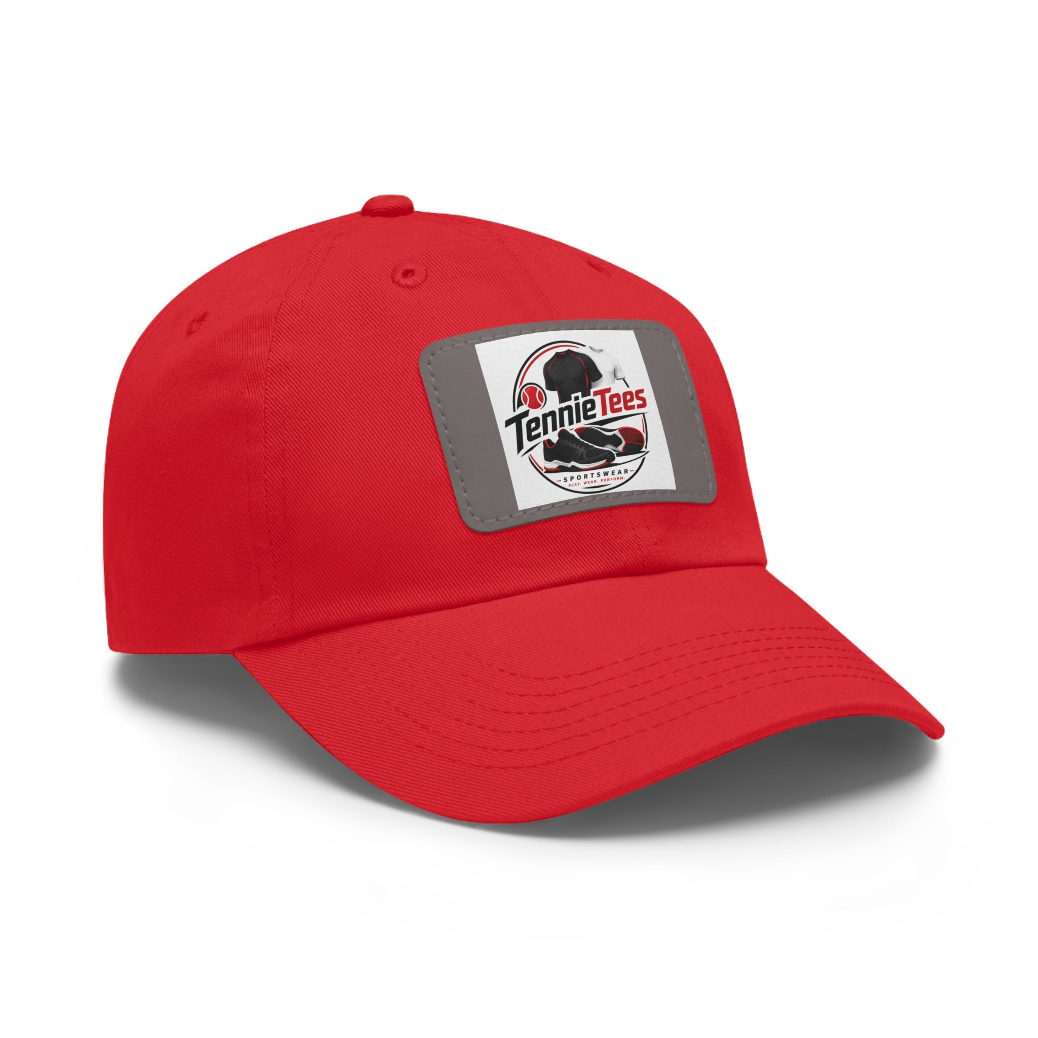 Leather Patch Dad Hat — Tennie Tees Logo Baseball Cap