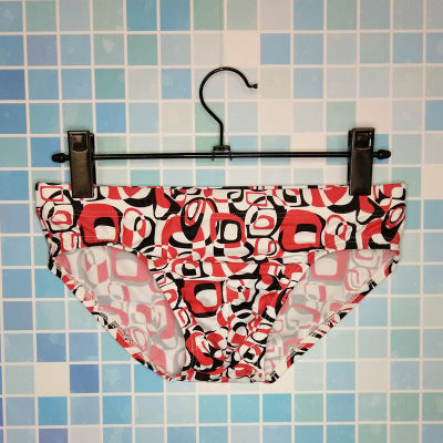 Men's Print Triangle Swimwear, Sexy Low Waist Shorts