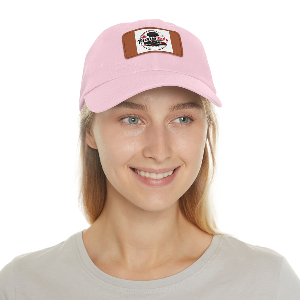 Leather Patch Dad Hat — Tennie Tees Logo Baseball Cap