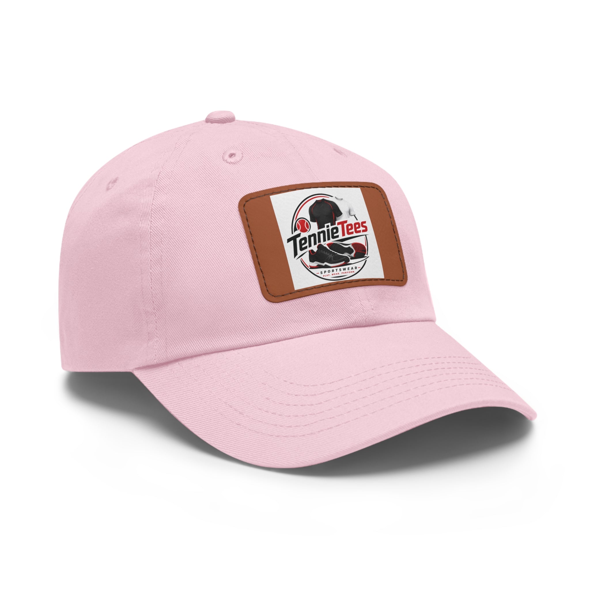 Leather Patch Dad Hat — Tennie Tees Logo Baseball Cap