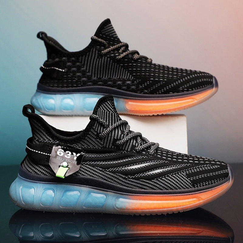 Flyweave Men's Breathable Tennis Shoes with Jelly Sole