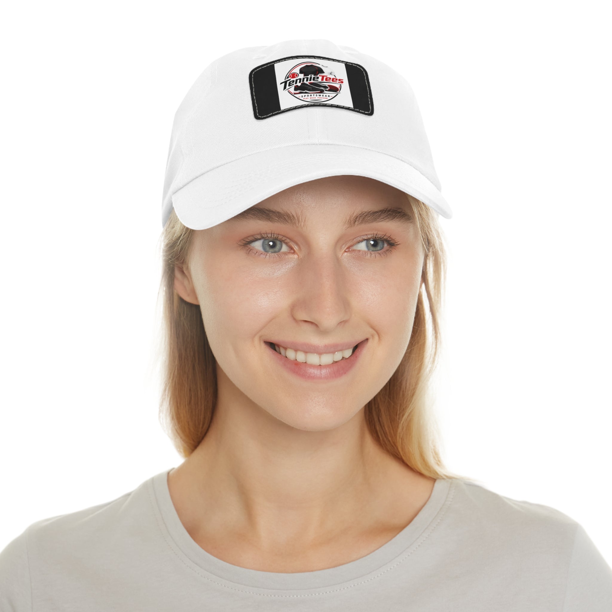 Leather Patch Dad Hat — Tennie Tees Logo Baseball Cap