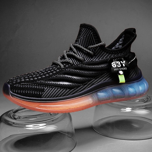 Flyweave Men's Breathable Tennis Shoes with Jelly Sole