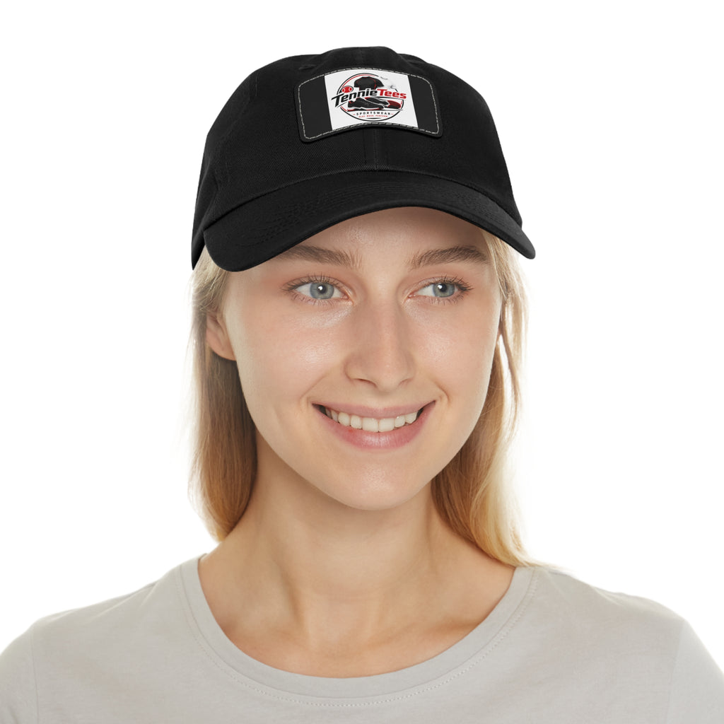 Leather Patch Dad Hat — Tennie Tees Logo Baseball Cap