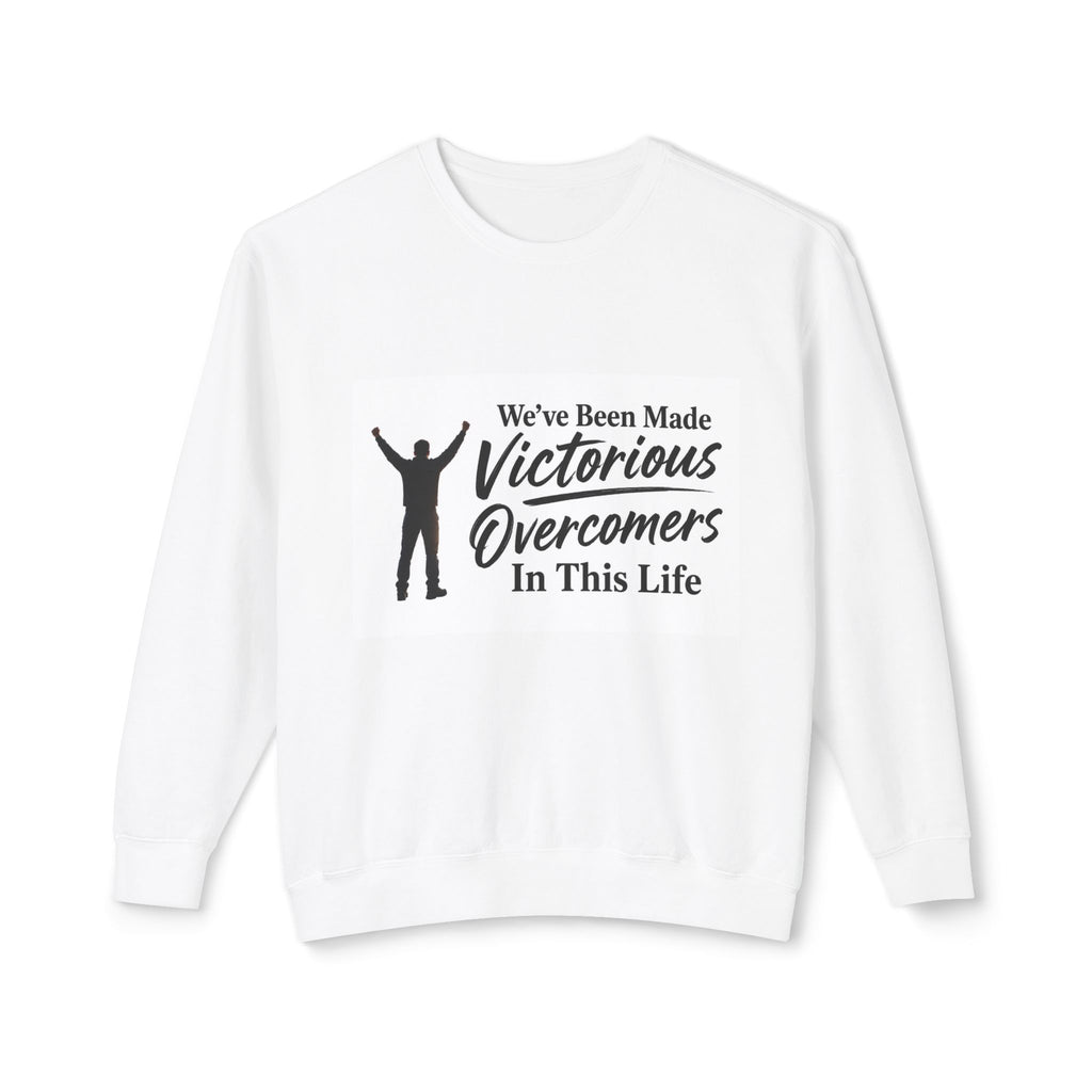 Victorious Overcomers Crewneck Sweatshirt — Inspirational Faith Graphic