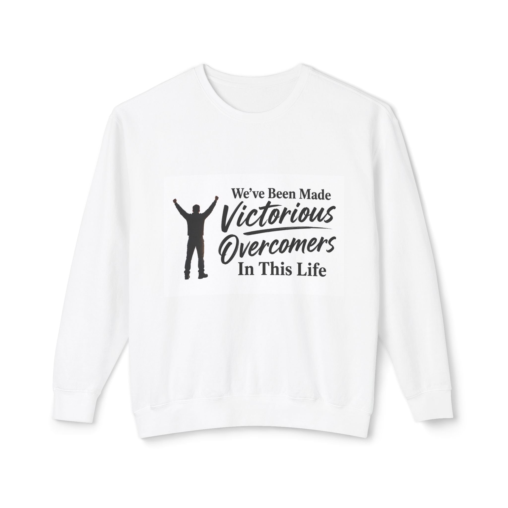 Victorious Overcomers Crewneck Sweatshirt — Inspirational Faith Graphic