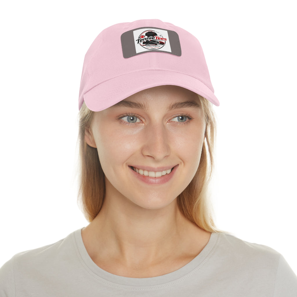 Leather Patch Dad Hat — Tennie Tees Logo Baseball Cap