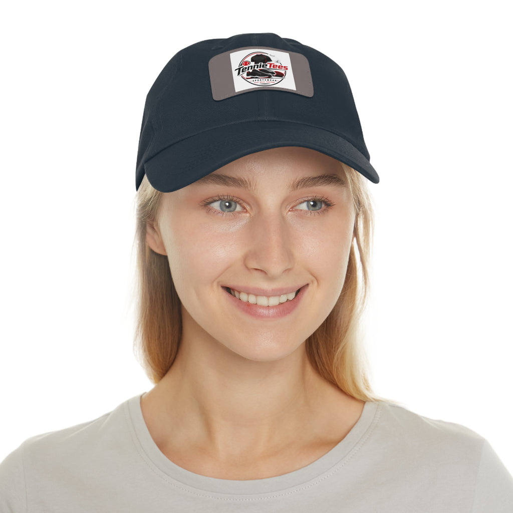 Leather Patch Dad Hat — Tennie Tees Logo Baseball Cap