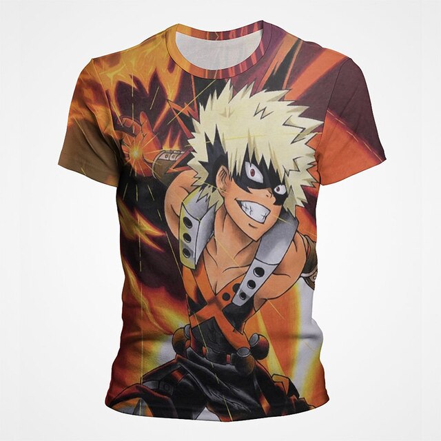 Hero Academy Printed Casual Men's Polyester T-Shirt