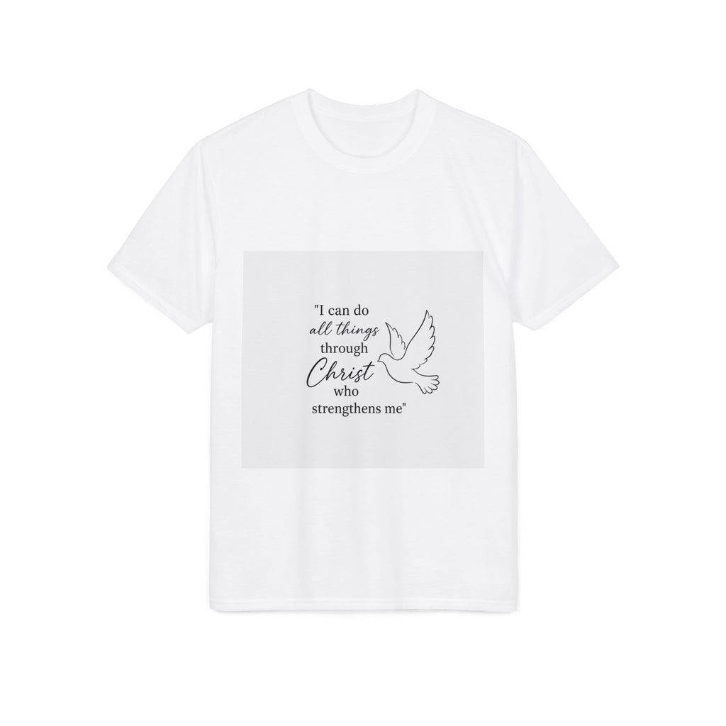 Christian Dove T-Shirt — "I can do all things through Christ who strengthens me" Inspirational Faith Tee