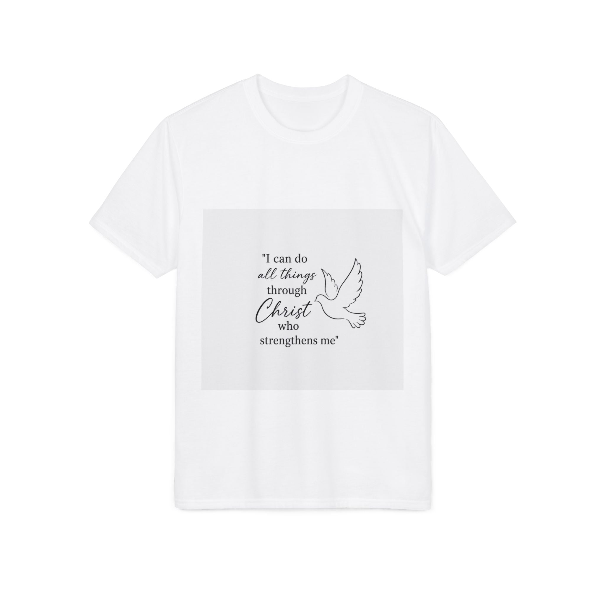 Christian Dove T-Shirt — "I can do all things through Christ who strengthens me" Inspirational Faith Tee