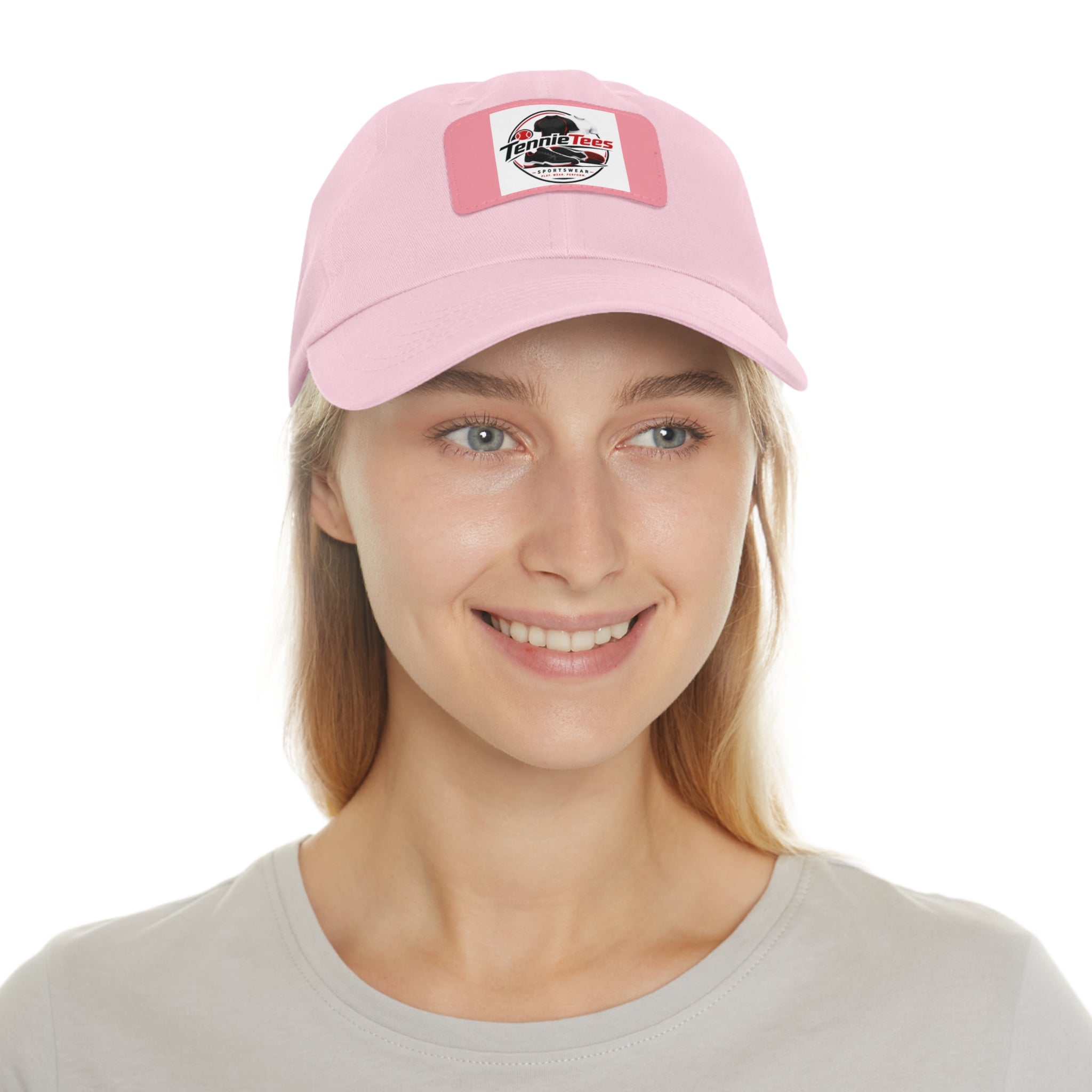 Leather Patch Dad Hat — Tennie Tees Logo Baseball Cap