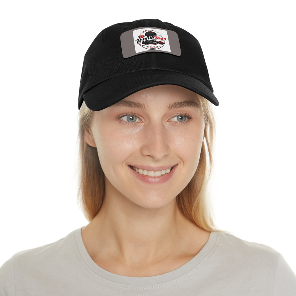Leather Patch Dad Hat — Tennie Tees Logo Baseball Cap