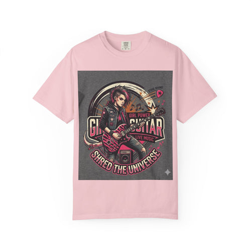 Girl Power Guitar T‑Shirt — "Shred the Universe" Rock Music Tee