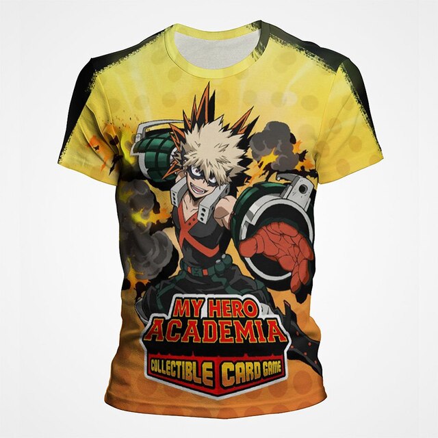 Hero Academy Printed Casual Men's Polyester T-Shirt